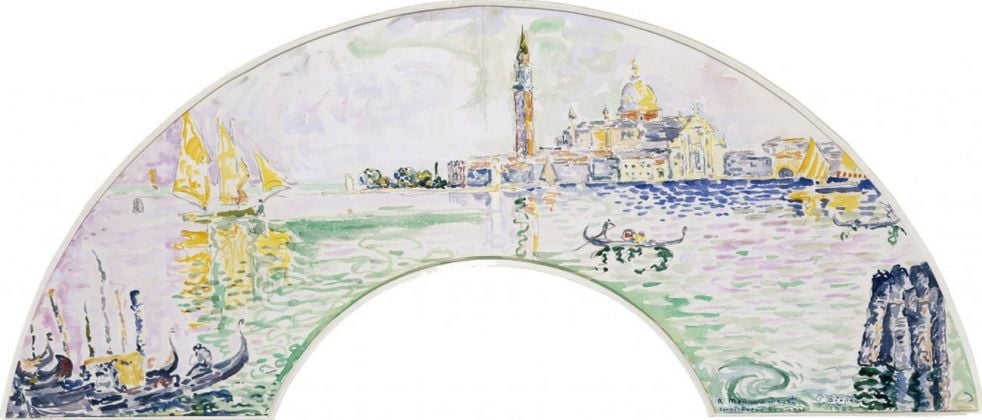 Paul Signac, Venise, San Giorgio (éventail), 1904. Collezione privata