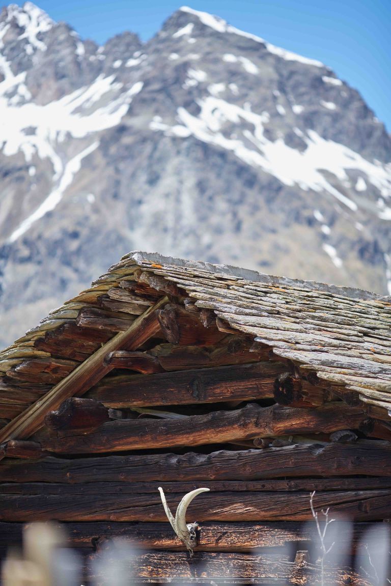 Mountain Hut in Val Fex, Engadin Site of Pawel Althamer's project for the Beatrice Trussardi Foundation 2021 Courtesy Beatrice Trussardi Foundation Photo by Marco De Scalzi