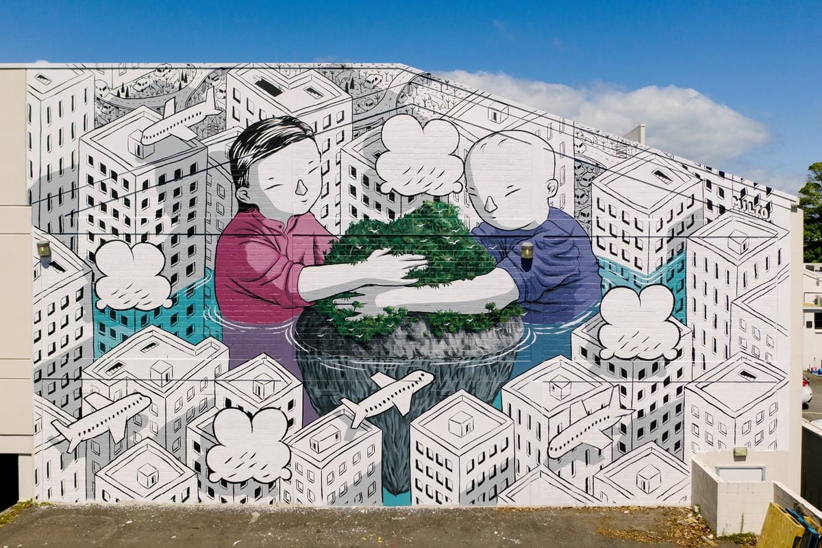 Millo, murales realizzato a Mount Maunganui, Nuova Zelanda 