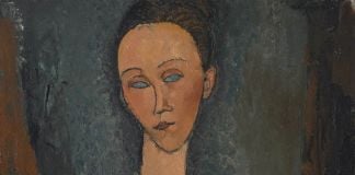 Amedeo Modigliani, Femme au col blanc, 1917, olio su tela. Musée de Grenoble (particolare)