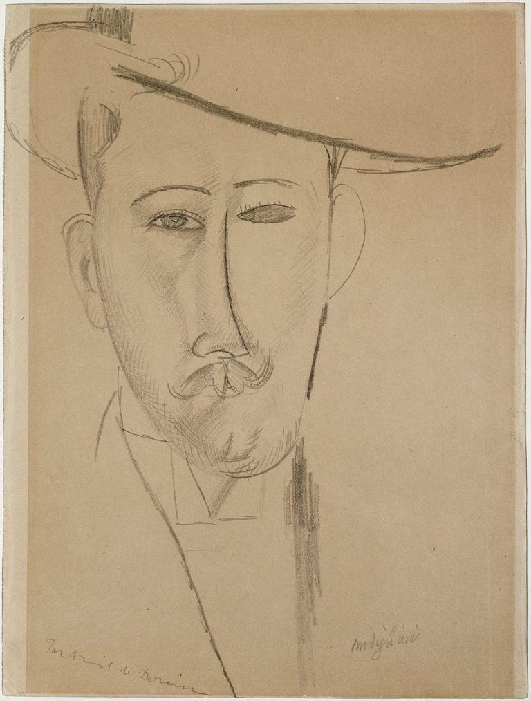 Amedeo Modigliani, Portrait d’homme, 1915 ca., matita su carta. Musée de Grenoble