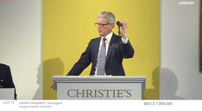 Un frame dell'asta online di Christie's