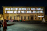 Dal tramonto all'arte, proiezione su Palazzo Vitelli a Sant'Egidio in occasione di CaLibro Festival, a Città di Castello. Photo Andrea Moni.