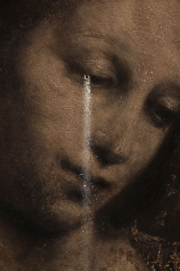 Nicola Samorì, Clessidra (particolare), 2020, olio su onice, 40x30 cm. Courtesy l’artista, Monitor & Galerie Eigen+Art