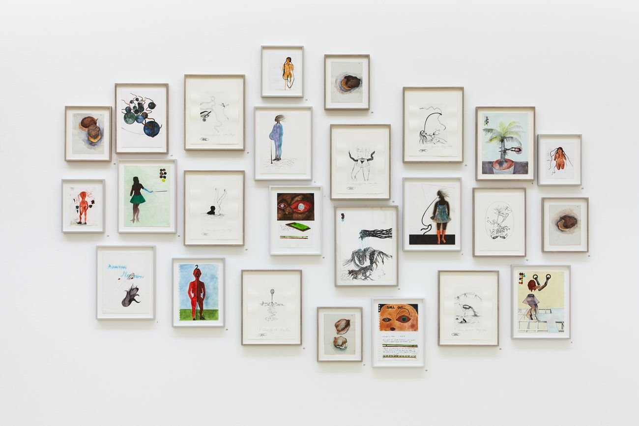 Otobong Nkanga, Ensemble de dessins de 1997 à 2015. Collection Wim van Dongen. Credit Jean-Christophe Lett