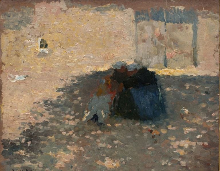 Serafino Macchiati, Contadine bretoni, 1910 1912, olio su cartone, cm 27x31,5. Collezione privata. Photo credit Istituto Matteucci, Viareggio