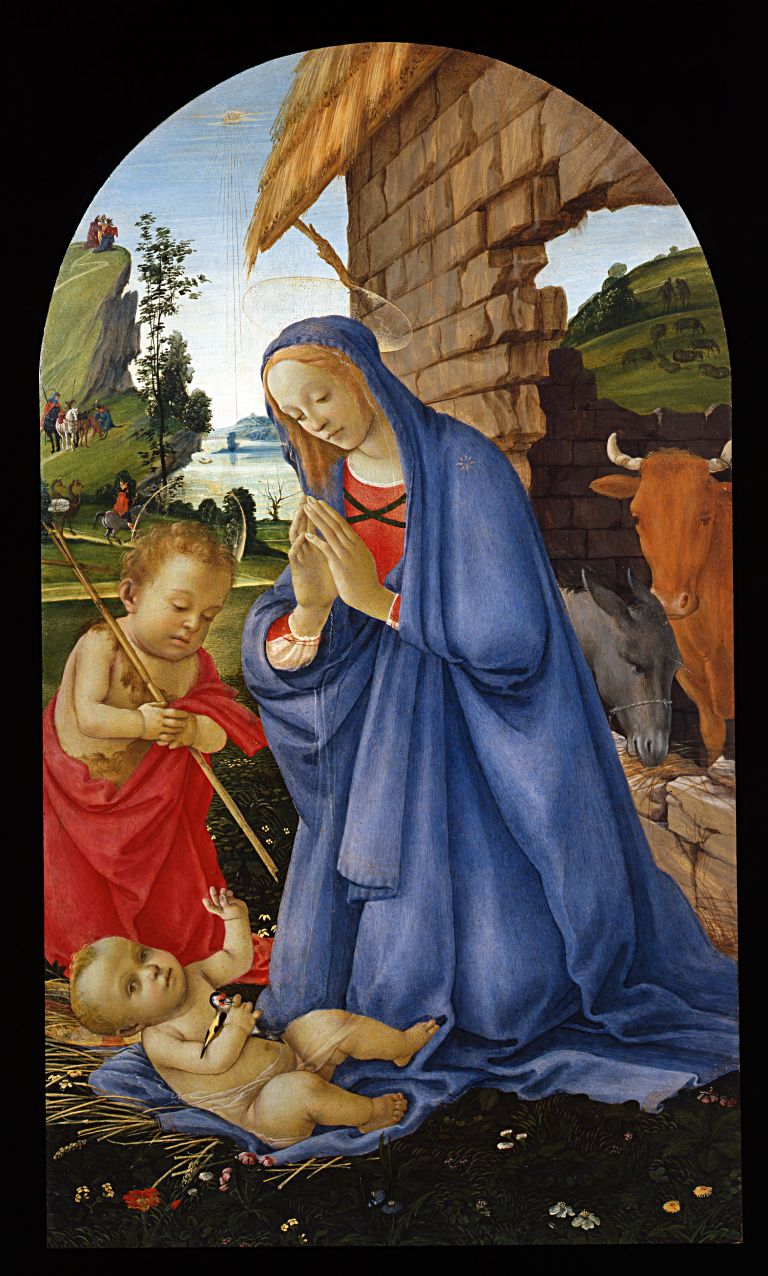 Filippino Lippi, Madonna e San Giovannino in adorazione del Bambino, 1479-1480 c. Firenze, Gallerie degli Uffizi, Galleria delle Statue e delle Pitture. Gabinetto Fotografico delle Gallerie degli Uffizi