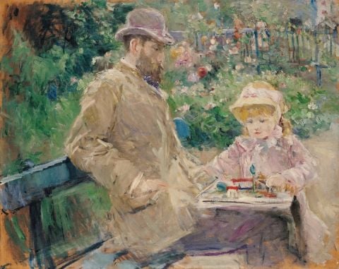 Berthe Morisot Eugene Manet et sa fille dans le Jardon de Bougival