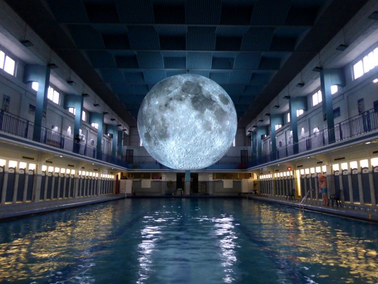 Museum of the Moon by Luke Jerram. Les Tombees de la nuit, Rennes, 2017