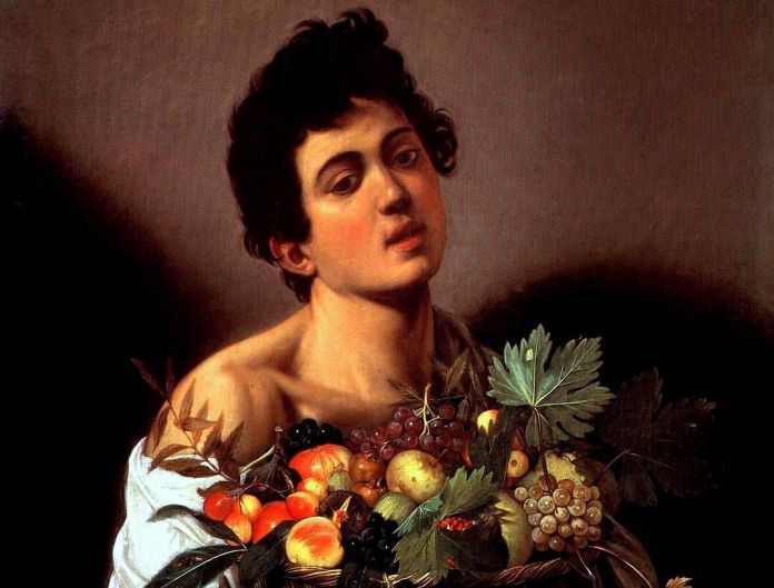 Caravaggio, Giovane con canestra di frutta. Roma, Galleria Borghese (particolare)