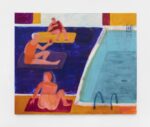Katherine Bradford, Drinks by the pool, 2021, acrylic on canvas. Courtesy Kaufmann Repetto