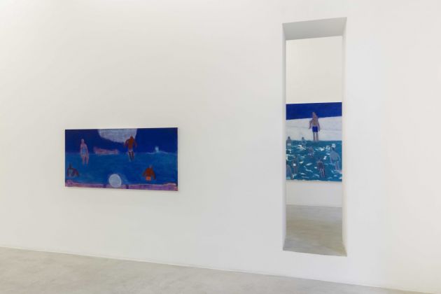 Katherine Bradford, Lifeguards, 2021, Installation view at Kaufmann Repetto, Milano. Courtesy Kaufmann Repetto