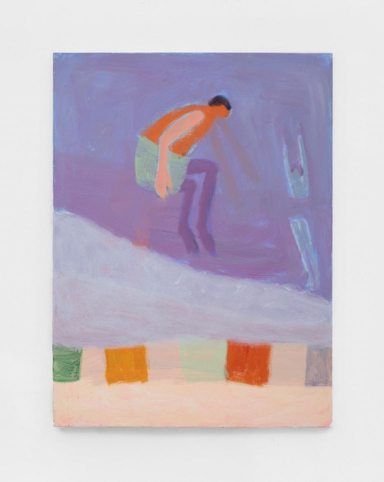 Katherine Bradford, Water jumpers, 2021, acrylic on canvas. Courtesy Kaufmann Repetto
