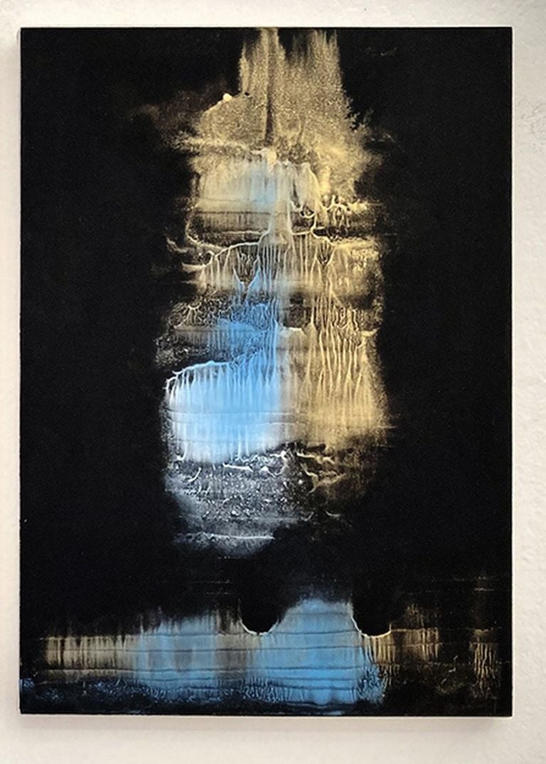 Matteo Montani, Become Again II, 2021, acrilico su carta montata su tela, cm 42x30
