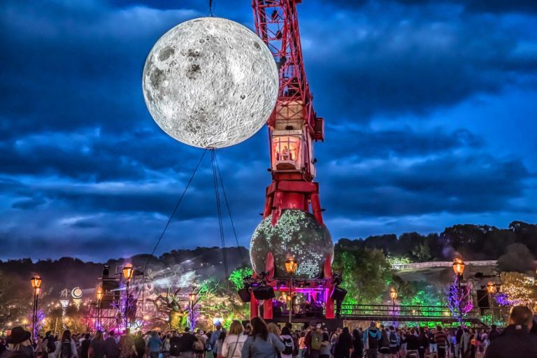 Museum of the Moon by Luke Jerram at Glastonbury Festival, 2019. Photo by Lukonic Photography