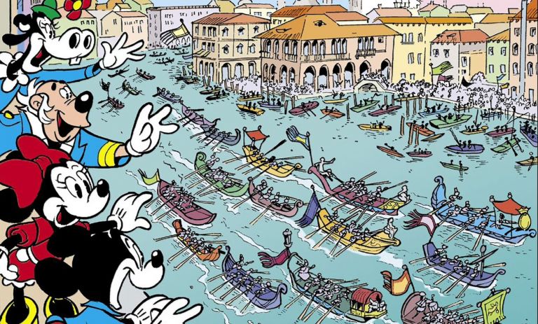 Una tavola tratta da Minni Gondoliera e la Grande Regata del Doge (Panini Comics, 2021)