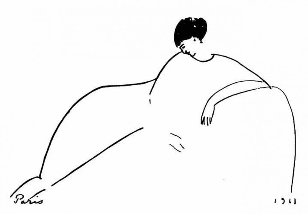 Uno schizzo del 1911 di Amedeo Modigliani che ritrae Anna Achmatova