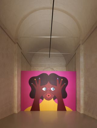 Installataion view CALEIDOSCOPICA. Il mondo illustrato di Olimpia Zagnoli, Reggio Emilia, 2021, credits Miro Zagnoli
