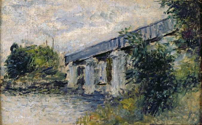Claude Monet (1840-1926) Il ponte ferroviario di Argenteuil, 1874 Olio su tela, 14x23 cm Parigi, Musée Marmottan Monet, lascito Michel Monet, 1966 Inv. 5037 © Musée Marmottan Monet, Académie des beaux-arts, Paris