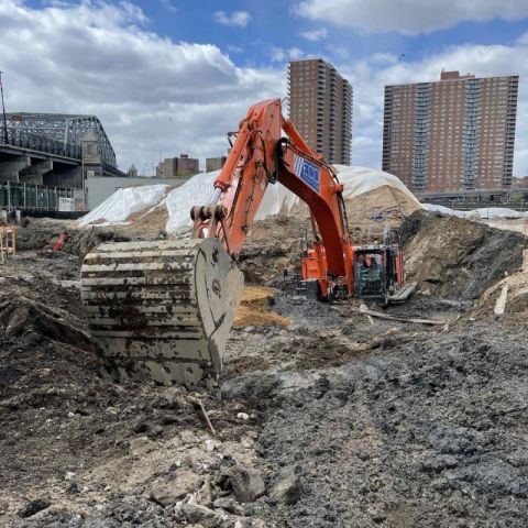 Una fase del cantiere del Museo