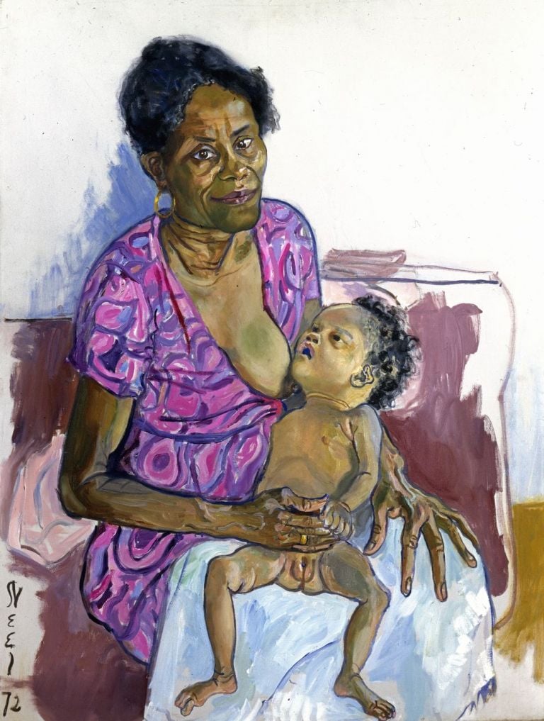 Alice Neel, Carmen and Judy, 1972, olio su tela, 108,6 × 83,5 × 4,4 cm. Oklahoma City Museum of Art, Westheimer Family Collection © The Estate of Alice Neel, Bilbao, 2021