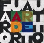 Alighiero Boetti, Far quadrare tutto, 1994, ricamo su tessuto, cm 22,8x23