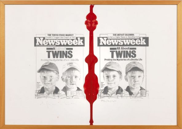 Alighiero Boetti, Probing the mysteries of a double life, 1990, stampa litografica, cm 50x70