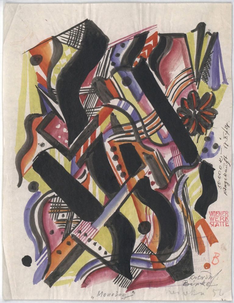 Camilla Birke, design for WW fabric pattern Monolog [Monologue], 1924 © MAK