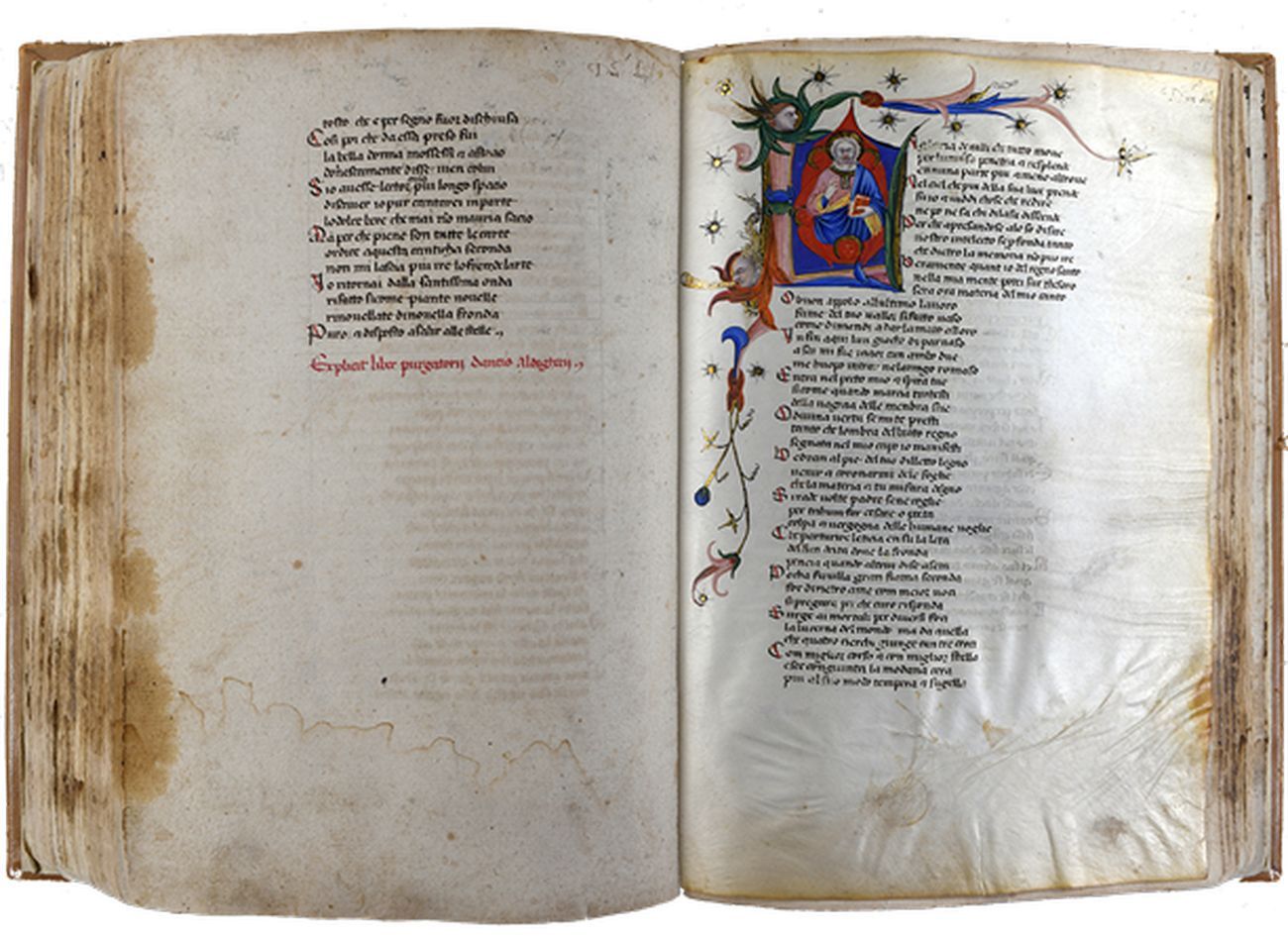 Dante Alighieri, Commedia, Italia centro settentrionale, 1409, miniatore di area tosco emiliana attivo nel primo quarto del XV secolo. Verona, Biblioteca Civica