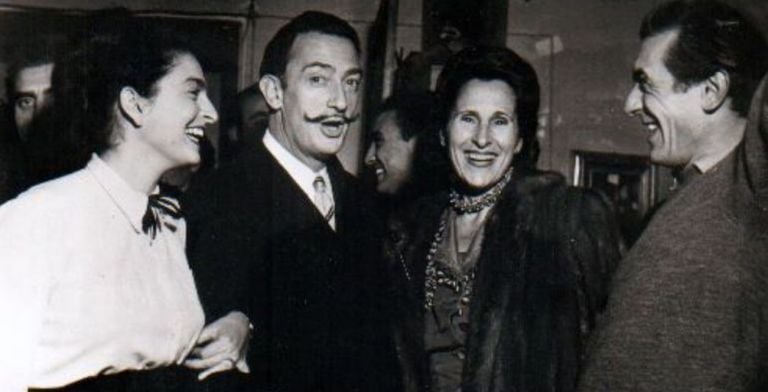 Eva Fischer con Salvador Dalí e Gala. Photo ABEF Archivio Baumann e Fischer