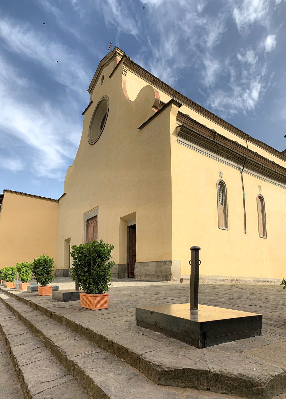 Il transennamento del sagrato della Chiesa di Santo Spirito a Firenze. Photo © Alessandro Naldi