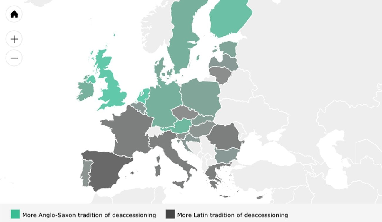 Musei e deaccessioning in Europa. Fonte museumsanddeaccessioning.com