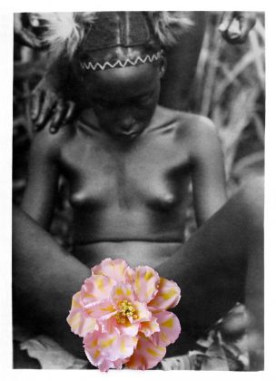 Owanto, Flowers II (La Jeune fille à la Fleur), 2019, stampa UV su alluminio, fiore in porcellana © Owanto, 2019. Courtesy of Owanto Studio