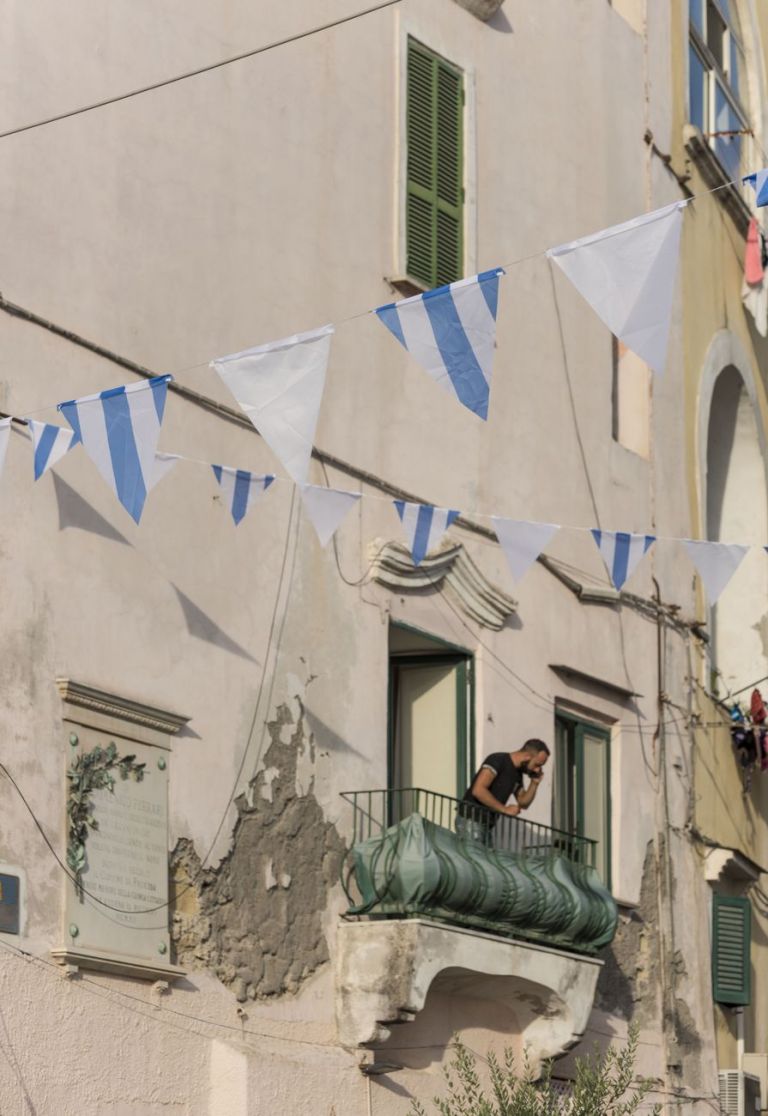 Panorama. Daniel Buren. Installation view in Procida, 2021. Courtesy Italics. Photo Barbara Rossi