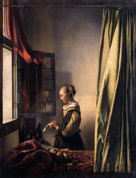 Johannes Vermeer, Brieflesendes Mädchen am offenen Fenster, 1657-59 Prima del Restauro © Gemäldegalerie Alte Meister, Staatliche Kunstsammlungen Dresden, Foto: Wolfgang Kreische