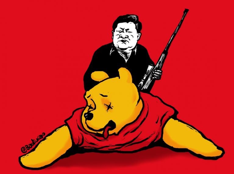 8.Xi s going on a bear hunt ©Badiucao Mostra di Badiucao a Brescia: l’ambasciata cinese chiede la rimozione, il sindaco si oppone
