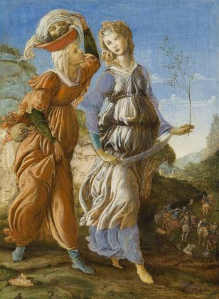 Alessandro Filipepi detto Botticelli & Filippino Lippi, Ritorno di Giuditta a Betulia (recto), 1469-70, tempera su legno, cm 29,2x21,6. Cincinnati, Cincinnati Art Museum