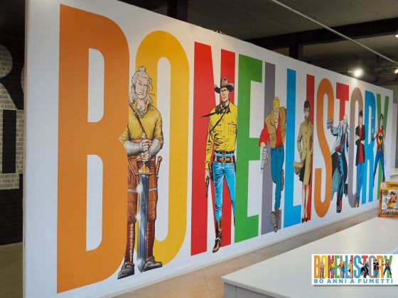 Bonelli Story. 80 anni a fumetti. Installation view at Fabbrica del Vapore, Milano 2021