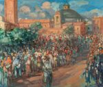 Carlo Contini, Sa Sartiglia, 1949, olio su tela, cm 73x89. Collezione Comune di Oristano