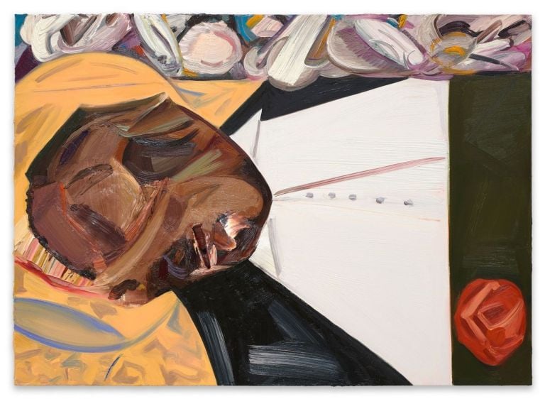 Dana Schutz, Open Casket, 2016, olio su tela, cm 99x130