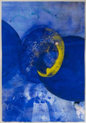 Emilio D'Elia, Allievo celeste, 2021, pigmenti naturali su carta, cm 75x51,5