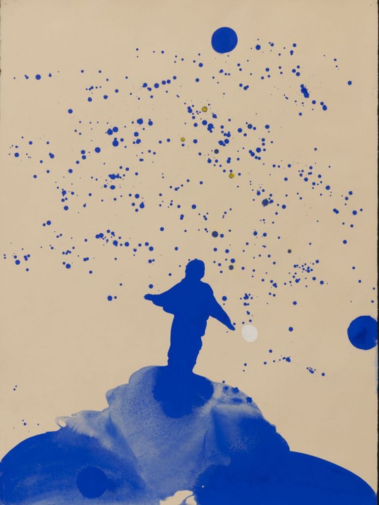 Emilio D'Elia, Anacoreta, 2013, pigmenti naurali su carta, cm 74,5x56