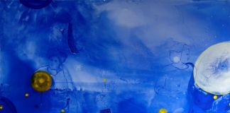 Emilio D'Elia, Verso l’isola dei vivi, 2020 21, pigmenti naturali su tela, cm 200x250