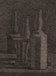 Giorgio Morandi, Natura morta con vasetto e tre bottiglie, 1945-46, acquaforte