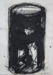 Giuseppe Spagnulo, Senza titolo, 1991, carbone ossido di ferro e sabbia di vulcano, cornice in ferro realizzata dall'artista, 80x95 cm