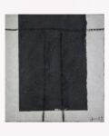 Giuseppe Spagnulo, Senza titolo, 1992, sabbia vulcanica ossido di ferro e carbone su carta, 50x50 cm