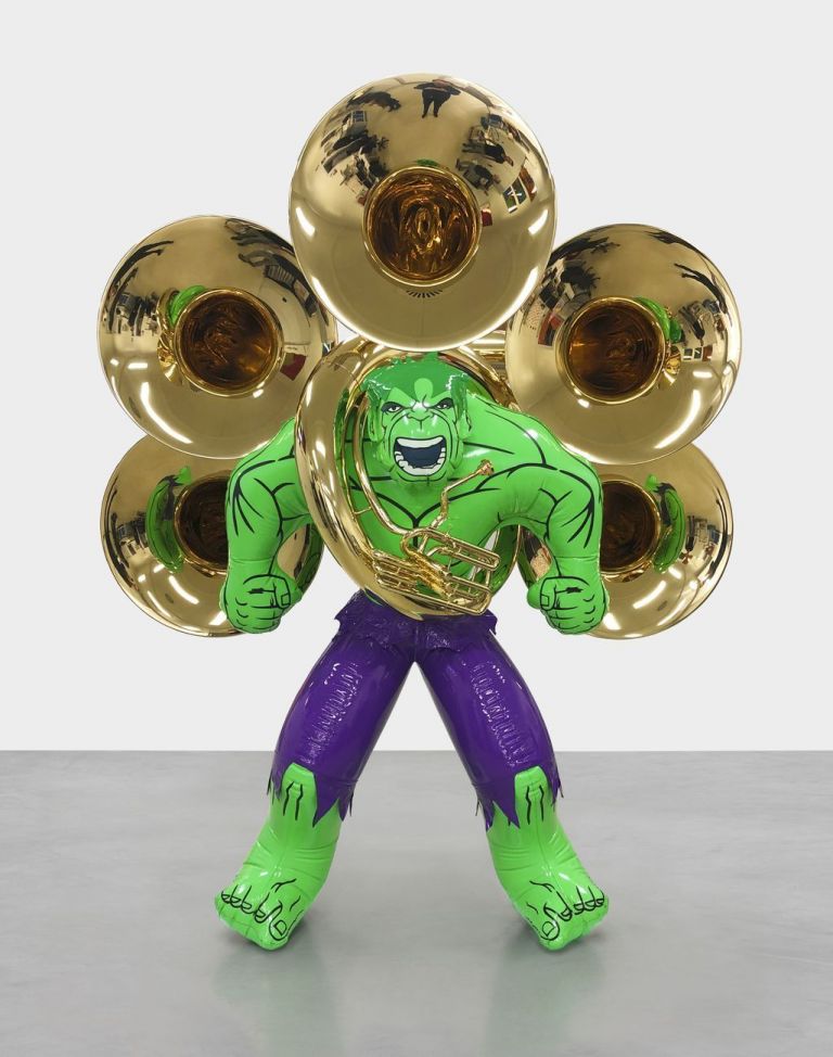 Jeff Koons, Hulk (Tubas), 2004 18, dalla serie Hulk Elvis, bronzo policromato e ottone, cm 247 x 210 x 122,2, prova d’artista (ed. di 3+1 PA). Collezione dell’artista © Jeff Koons