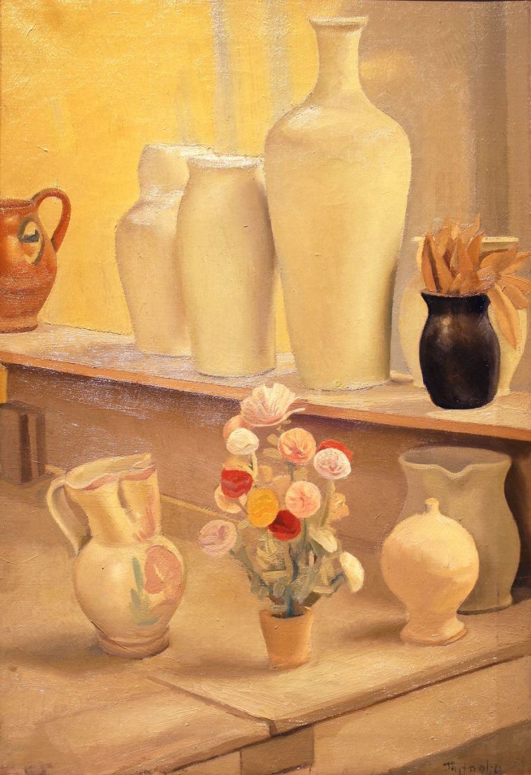 Luigi Trifoglio, Natura morta con vasi e fiori. Courtesy Berardi Arte