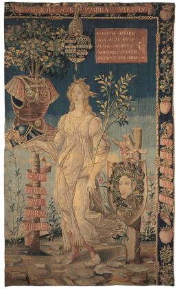 Manifattura francese, d'après Botticelli, Minerva pacifica, 1491 1500 ca., lana e seta, cm 257x156. Collezione privata. Photo © Studio Sébert, Paris