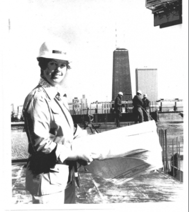 Margaret Zirkel Young on the Top Deck of Newberry Plaza, 1972